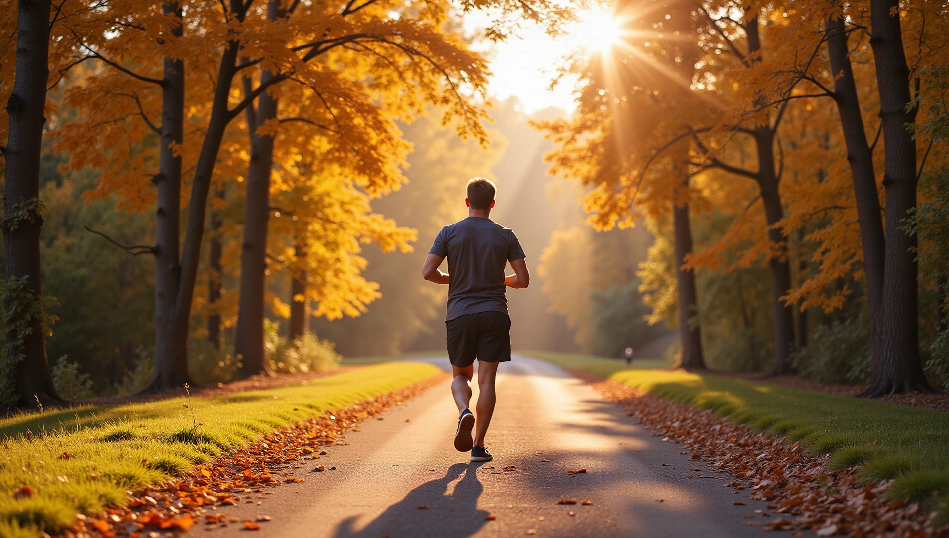 Mężczyzna uprawiający jogging w lesie