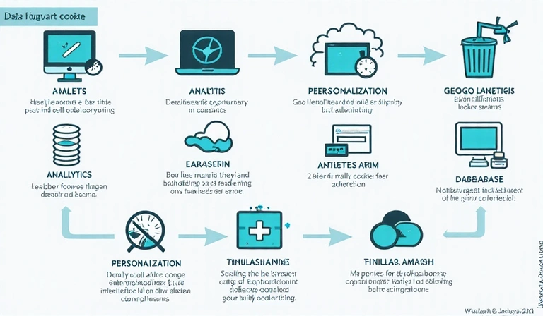 Diagram przedstawiający przepływ danych z plików cookie