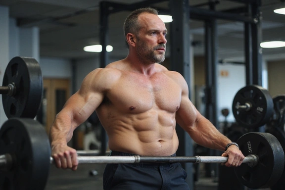 Mężczyzna ćwiczący, symbolizujący siłę i wytrzymałość