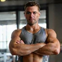 Portret trenera personalnego, silny mężczyzna